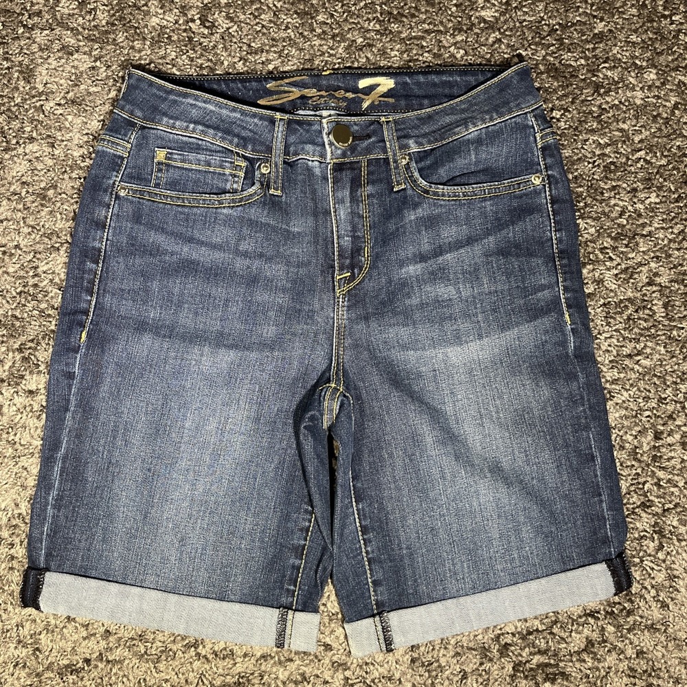 Seven‎ Bermuda Jean Shorts Rolled Cuff Size 4